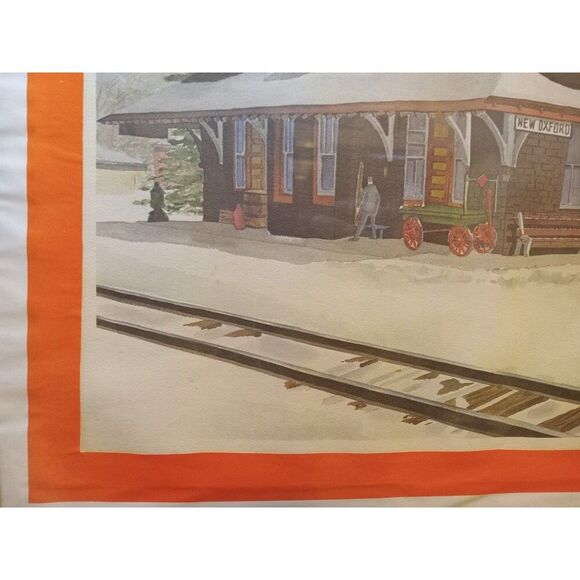 Vintage Framed Print "KENNEDY '81" Called "NEW OXFORD TRAIN STATION" - Picture 5 of 12